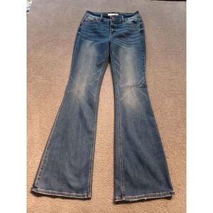 Bridge by GLY Women's High Rise Flare Jeans 31x36 Tall Dark Wash Stretch